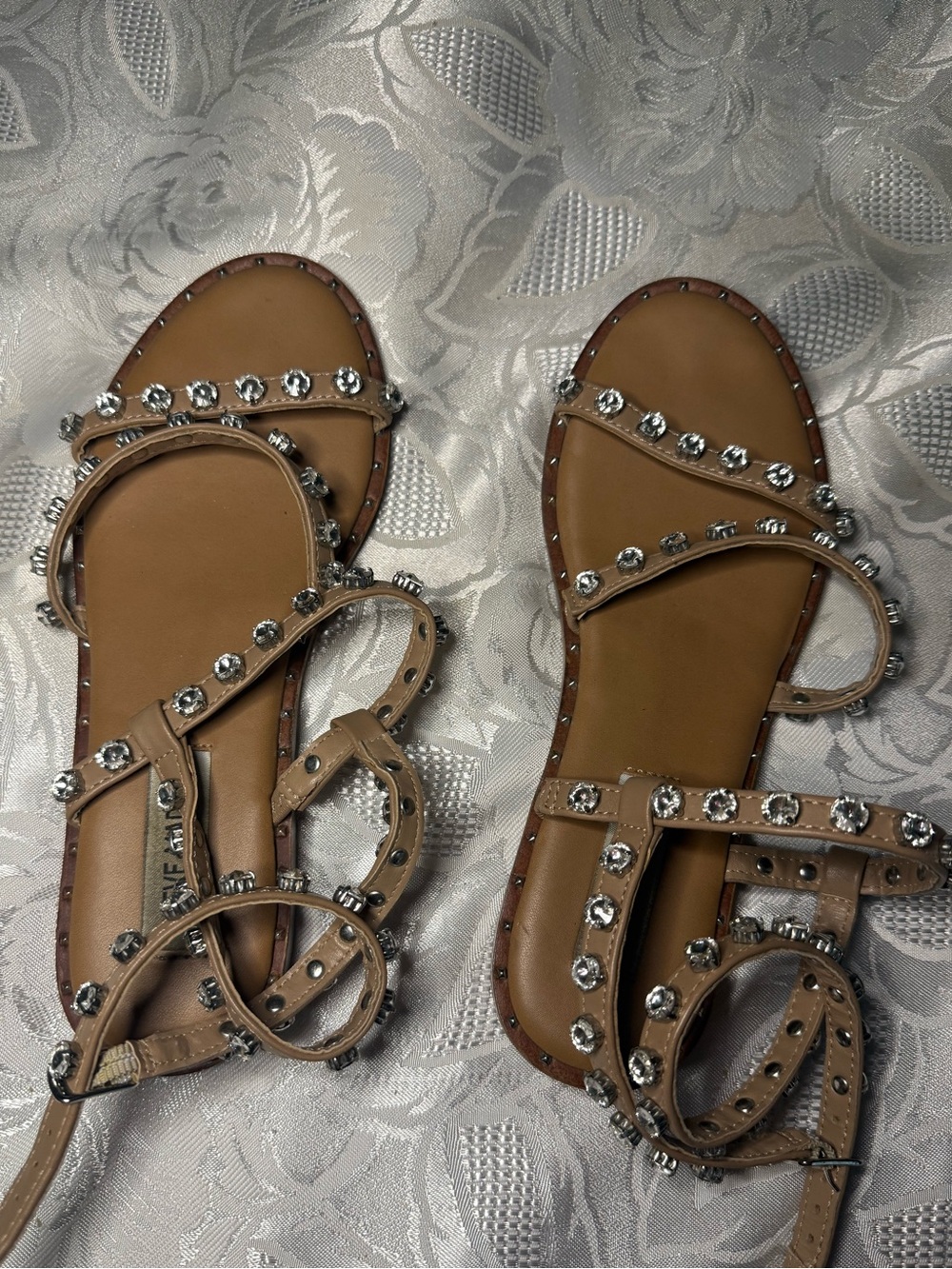 Steve Madden Embellished Travel Ankle Strappy Sandals
